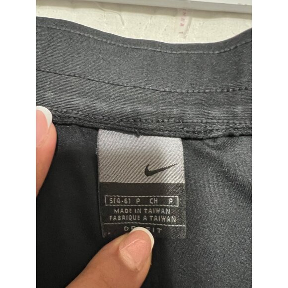 Nike Dri Fit Black Tract Pant Straight Leg Front Zip Pants High Rise Size S - Picture 4 of 5